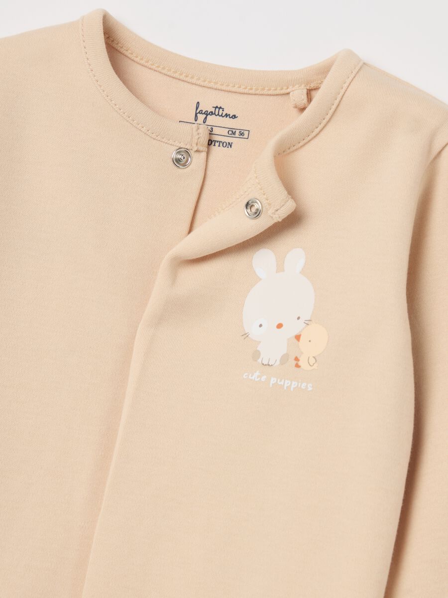 Two-pack onesies in cotton with feet and print_2