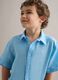 Light blue pure linen oversized shirt for boys_0
