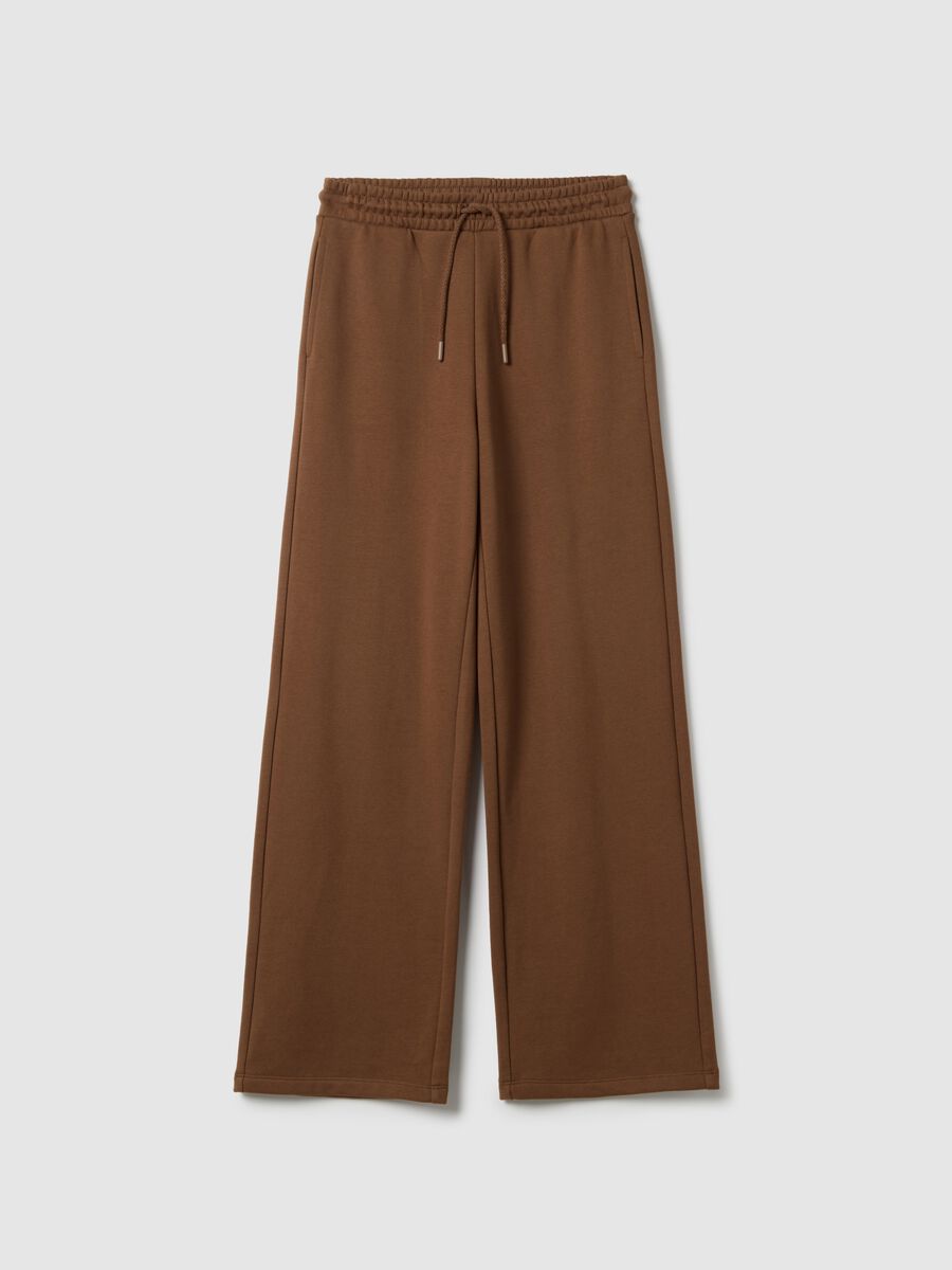 Brown cotton blend joggers regular fit_4