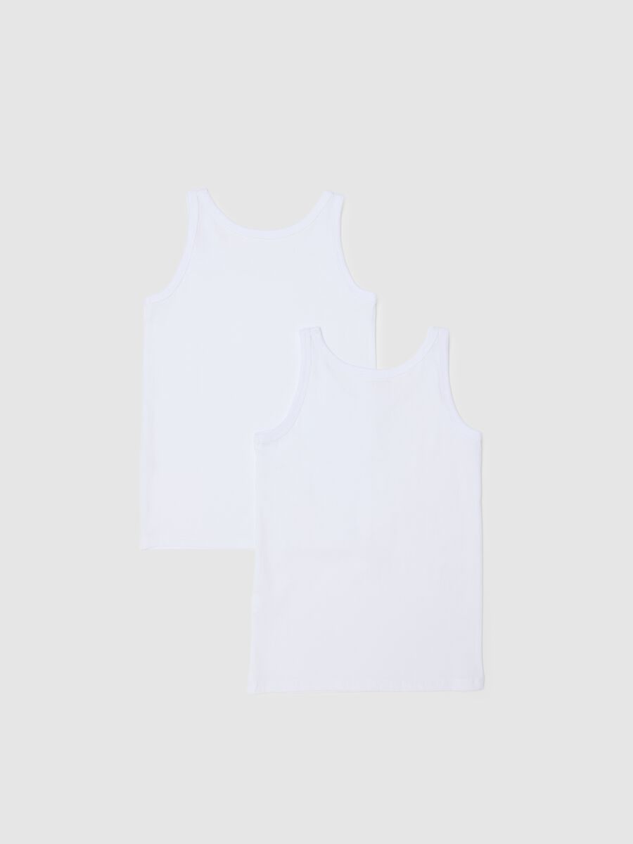 Bipack canotte bianche da bambino in puro cotone regular fit_1