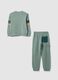 Children's green pure cotton sweatshirt and trousers set regular fit_1