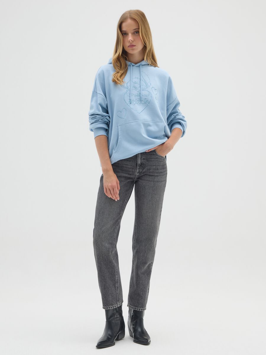 Regular fit blue cotton blend sweatshirt_1