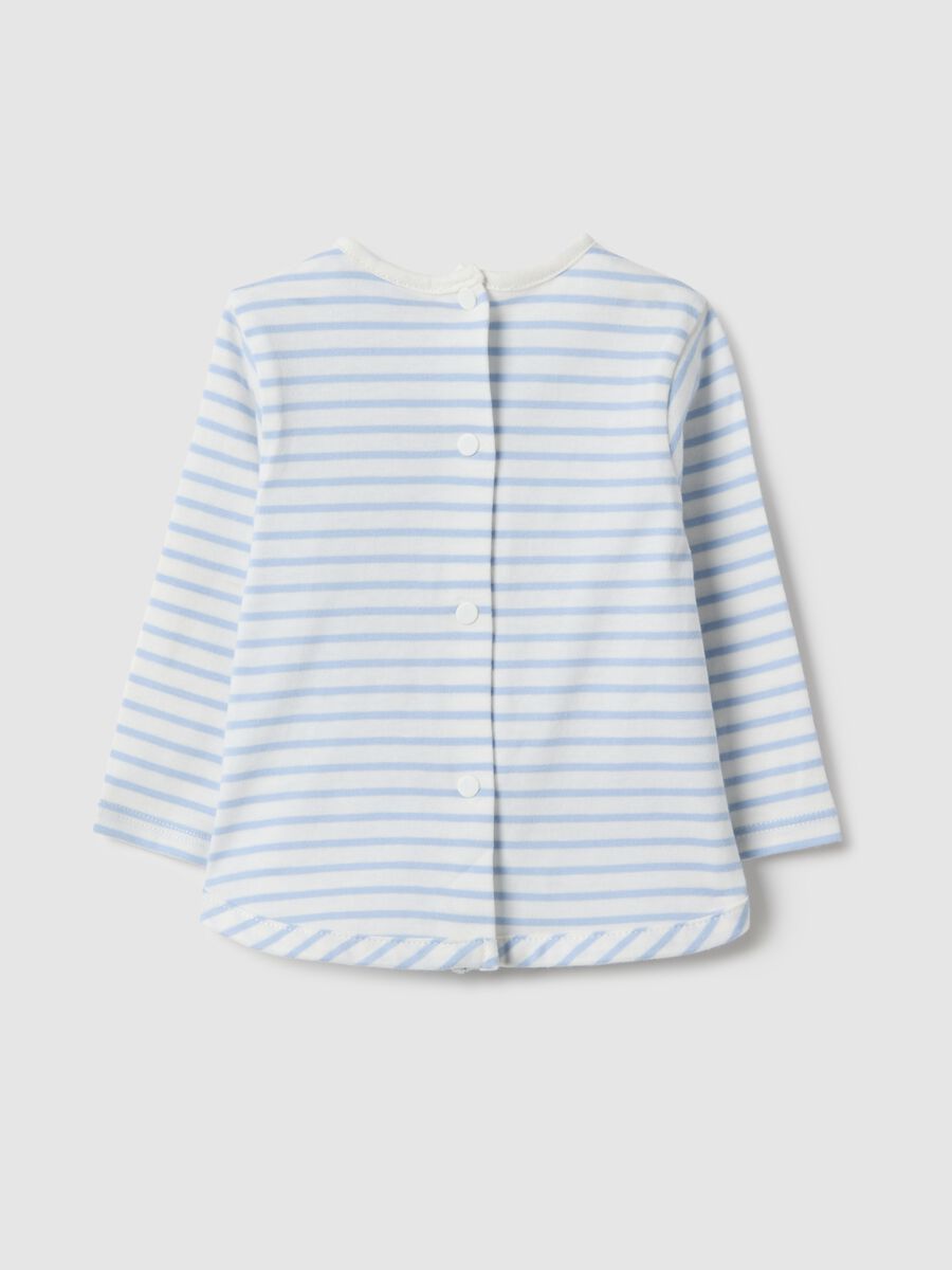 Baby girl's regular fit multicolour striped pure cotton sweater_1