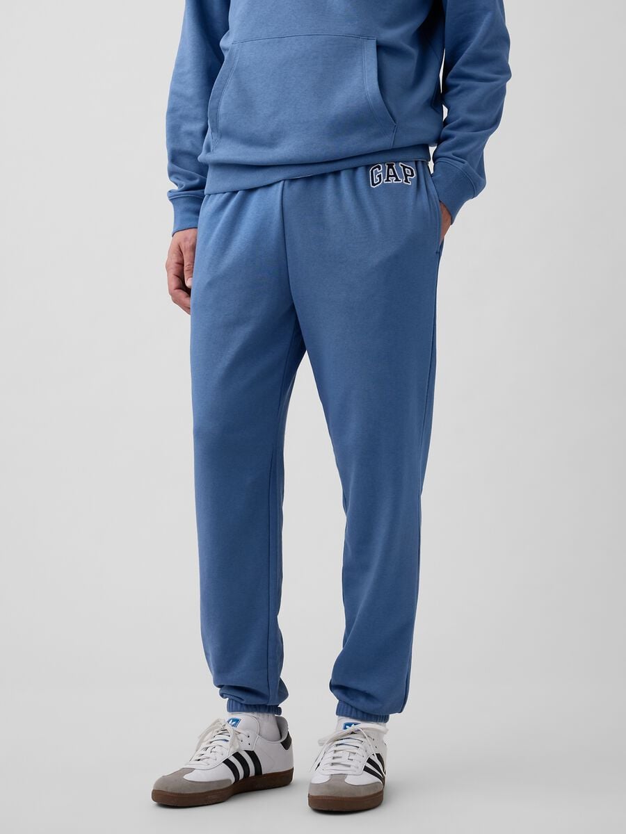 Cotton Blend Joggers with Logo_1