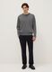 Grey crew-neck pure cotton sweater regular fit_1