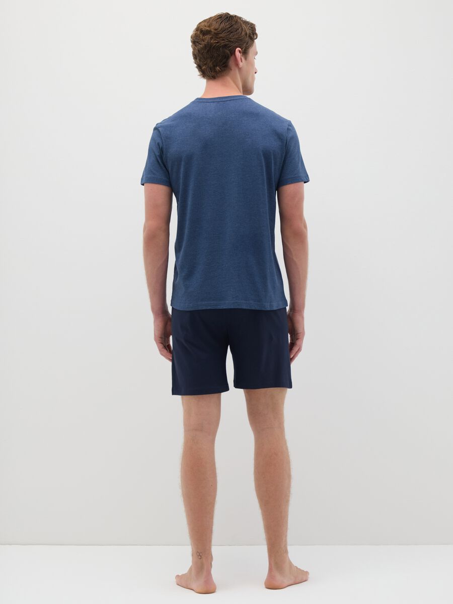 Blue cotton blend pyjamas, regular fit_3