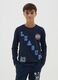 Blue regular fit boys' pure cotton jumper_0