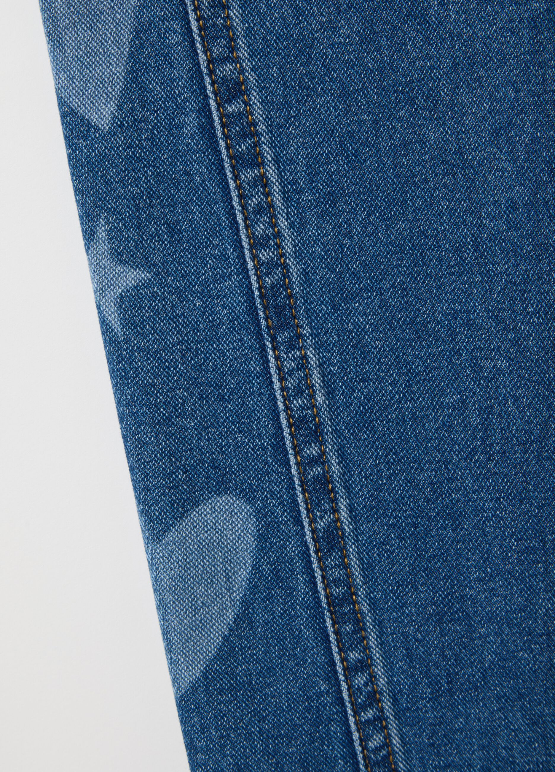 Girls' blue cotton wide leg jeans