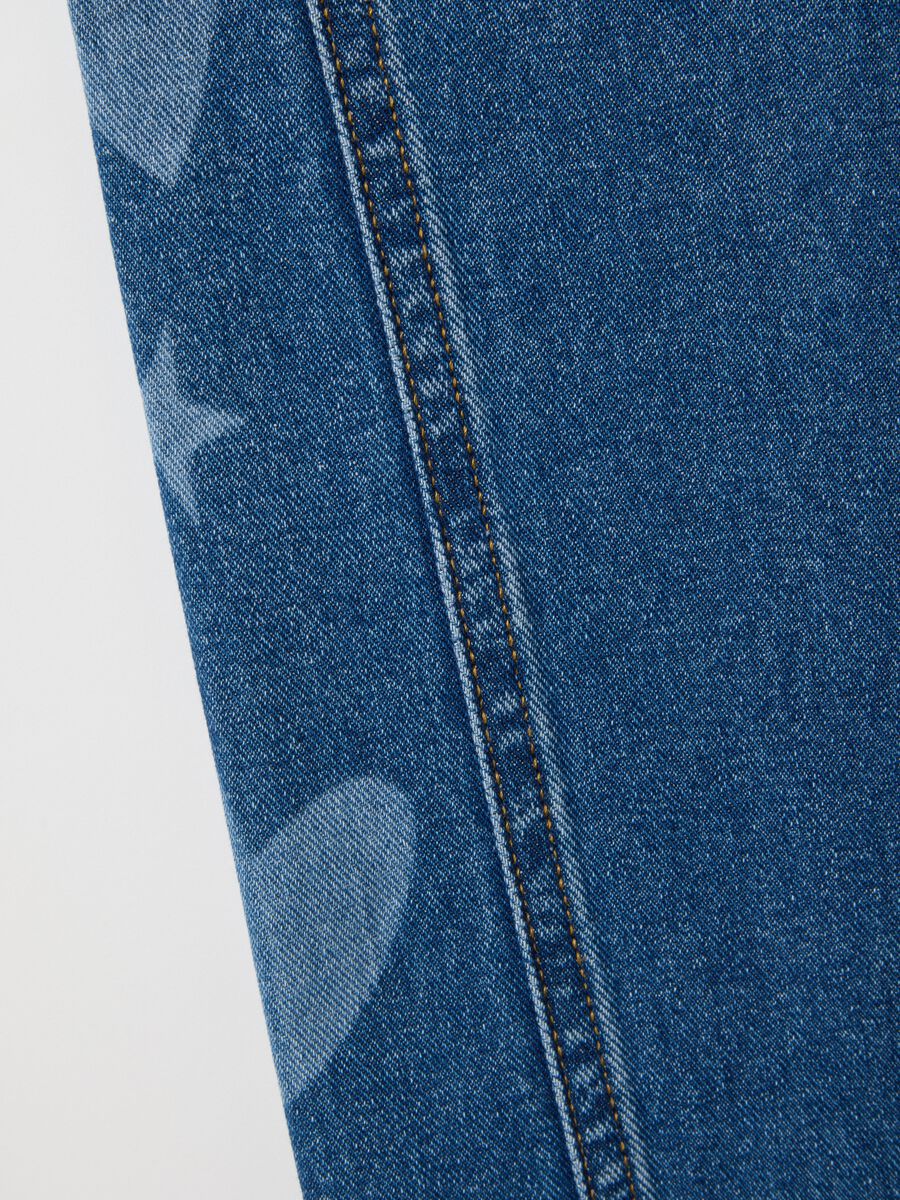 Girls' blue cotton wide leg jeans_2
