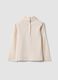 Beige pure organic cotton crew-neck top_1