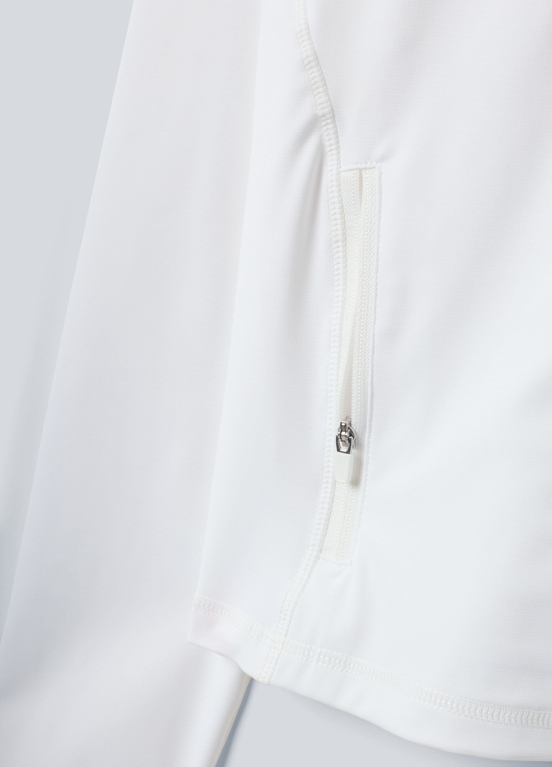 Felpa full zip bianca in tessuto tecnico elasticizzato ALTAVIA COURT