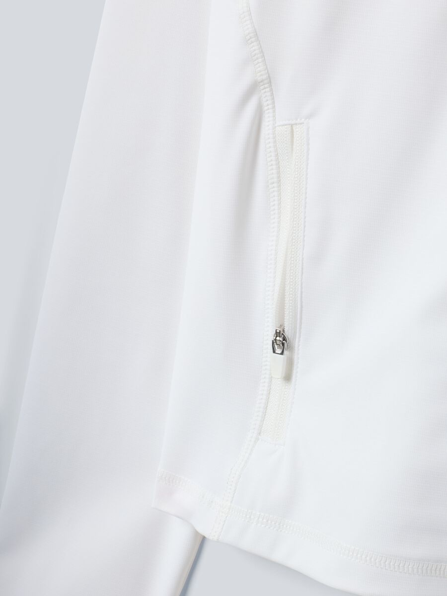 White ALTAVIA COURT full-zip sweatshirt in stretch technical fabric_6