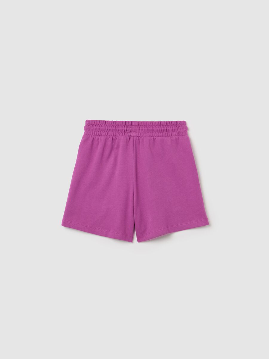 Short da ragazza in puro cotone viola con vita regular_4