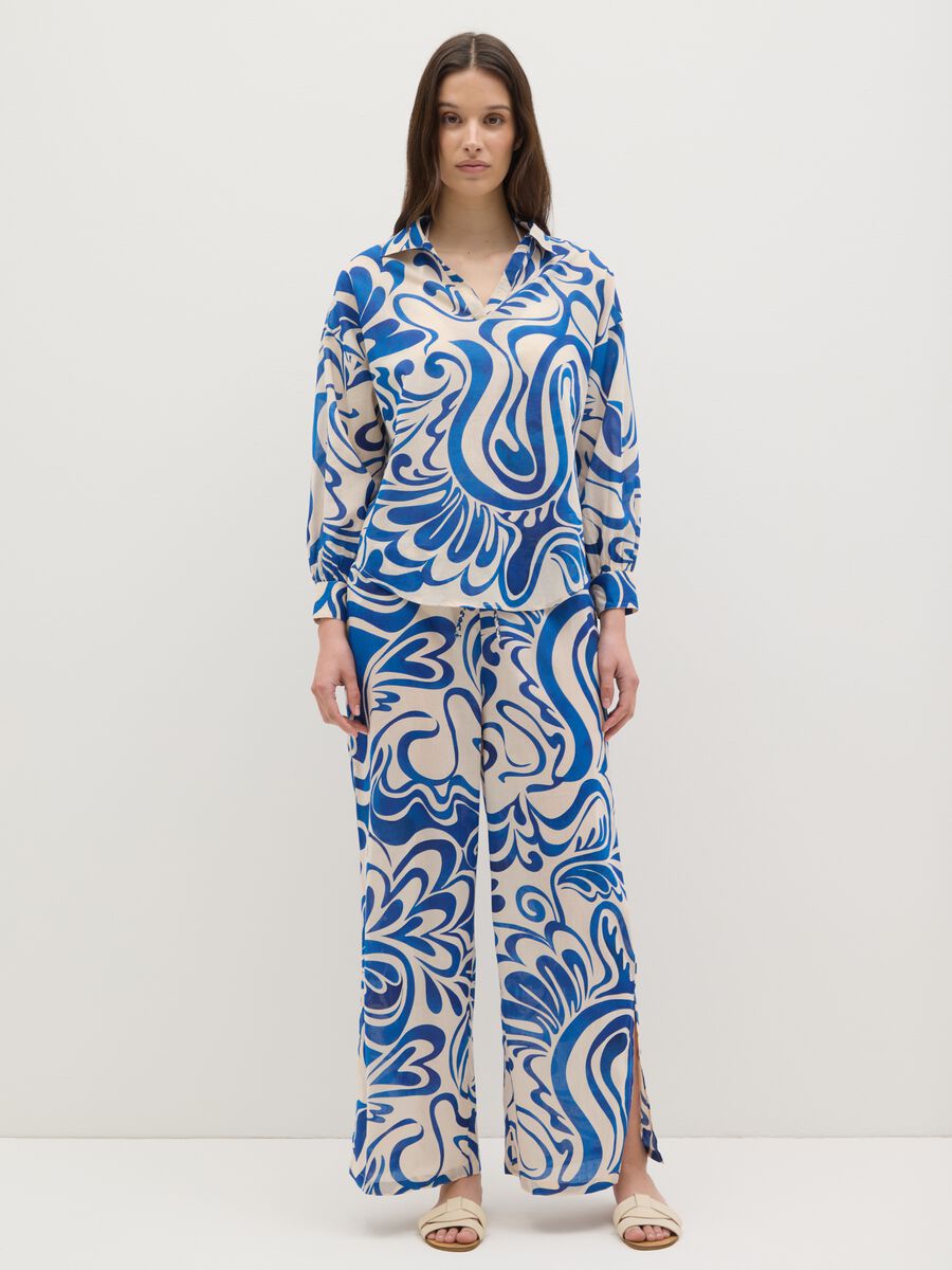 Ladies' ensemble in pure cotton multicolour regular fit_0