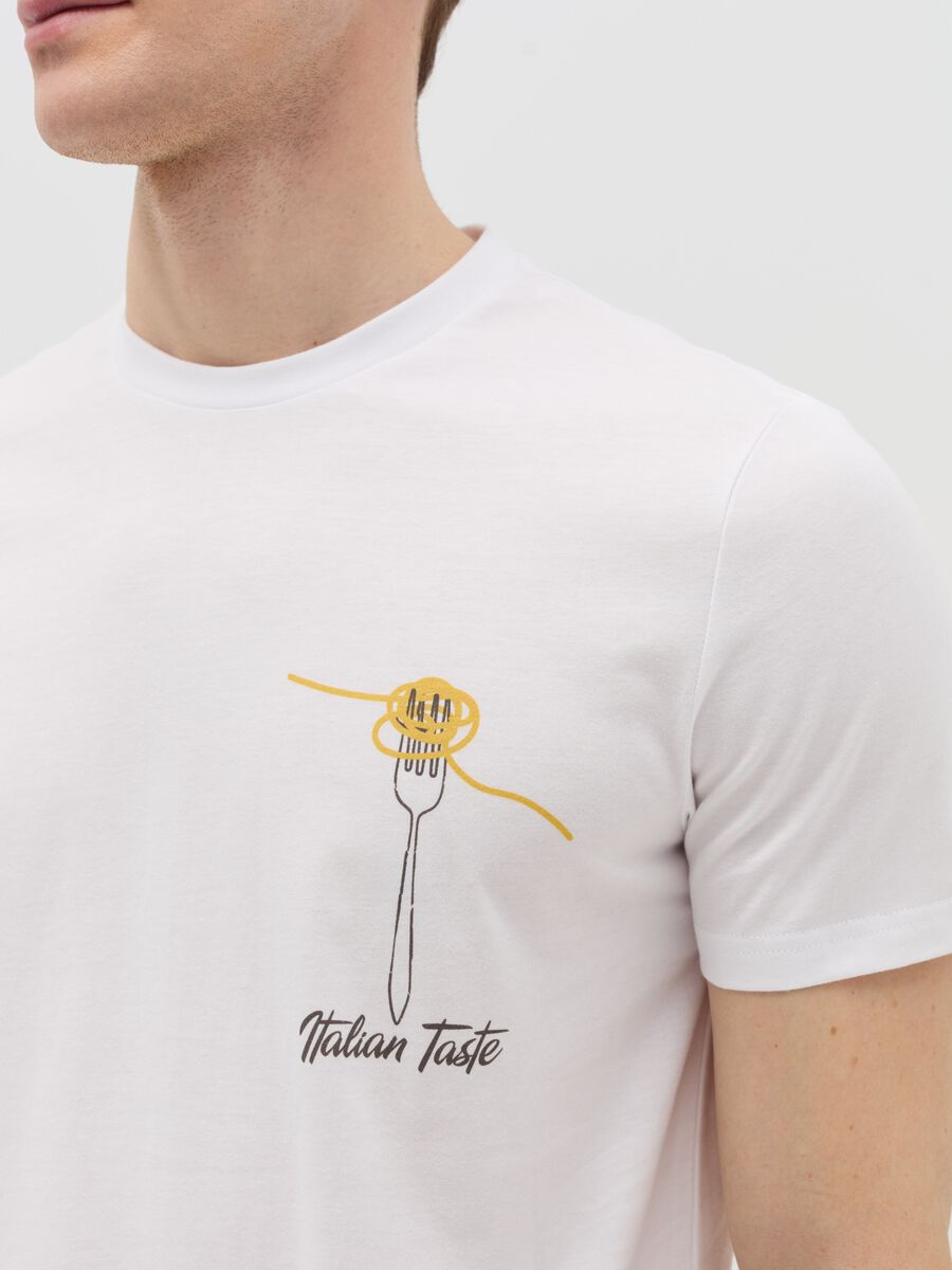 Cotton T-shirt with "Italian Taste" print_2