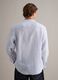 Light blue pure linen striped shirt with mandarin collar, regular fit_3