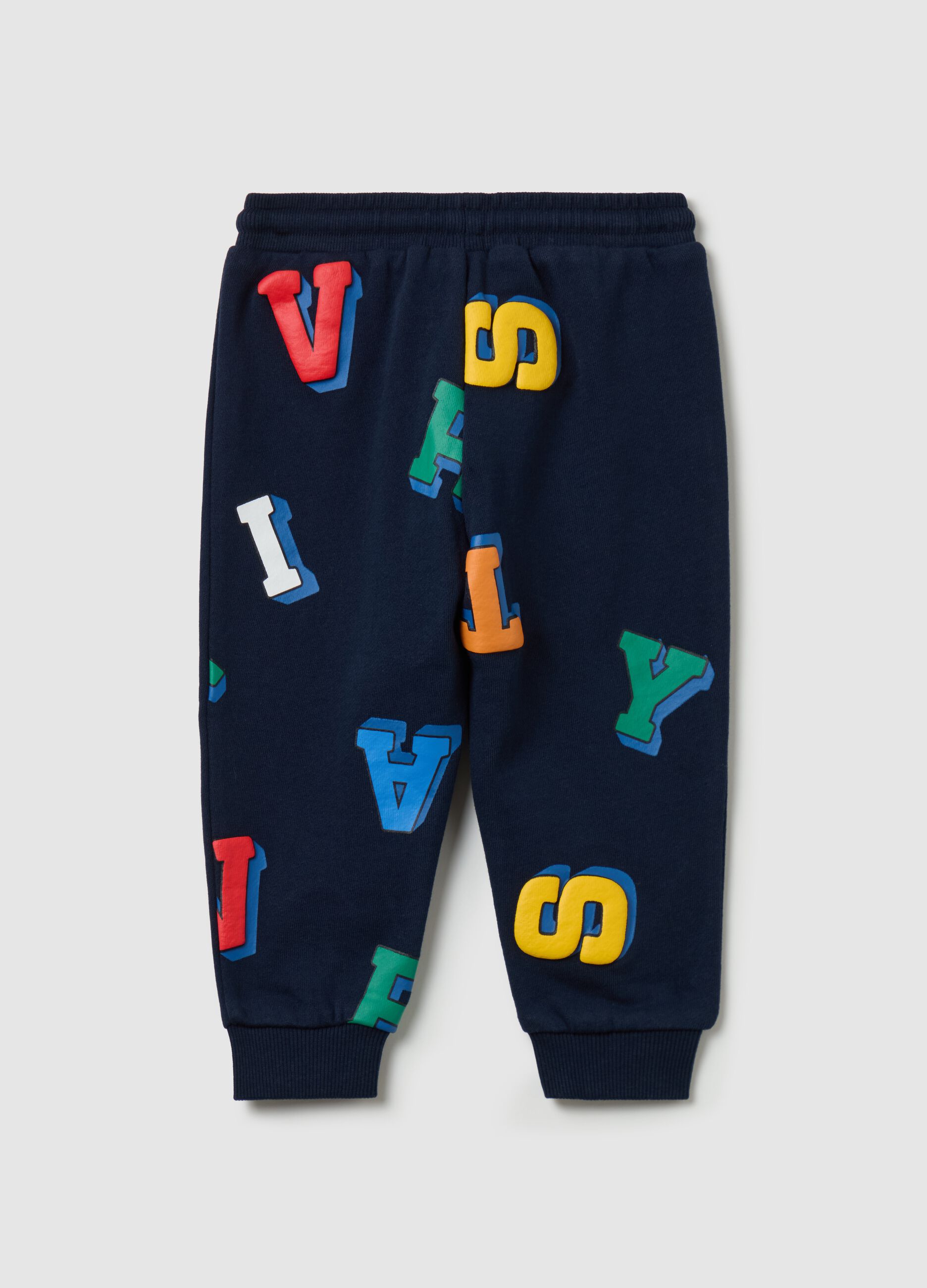 French terry joggers with lettering print