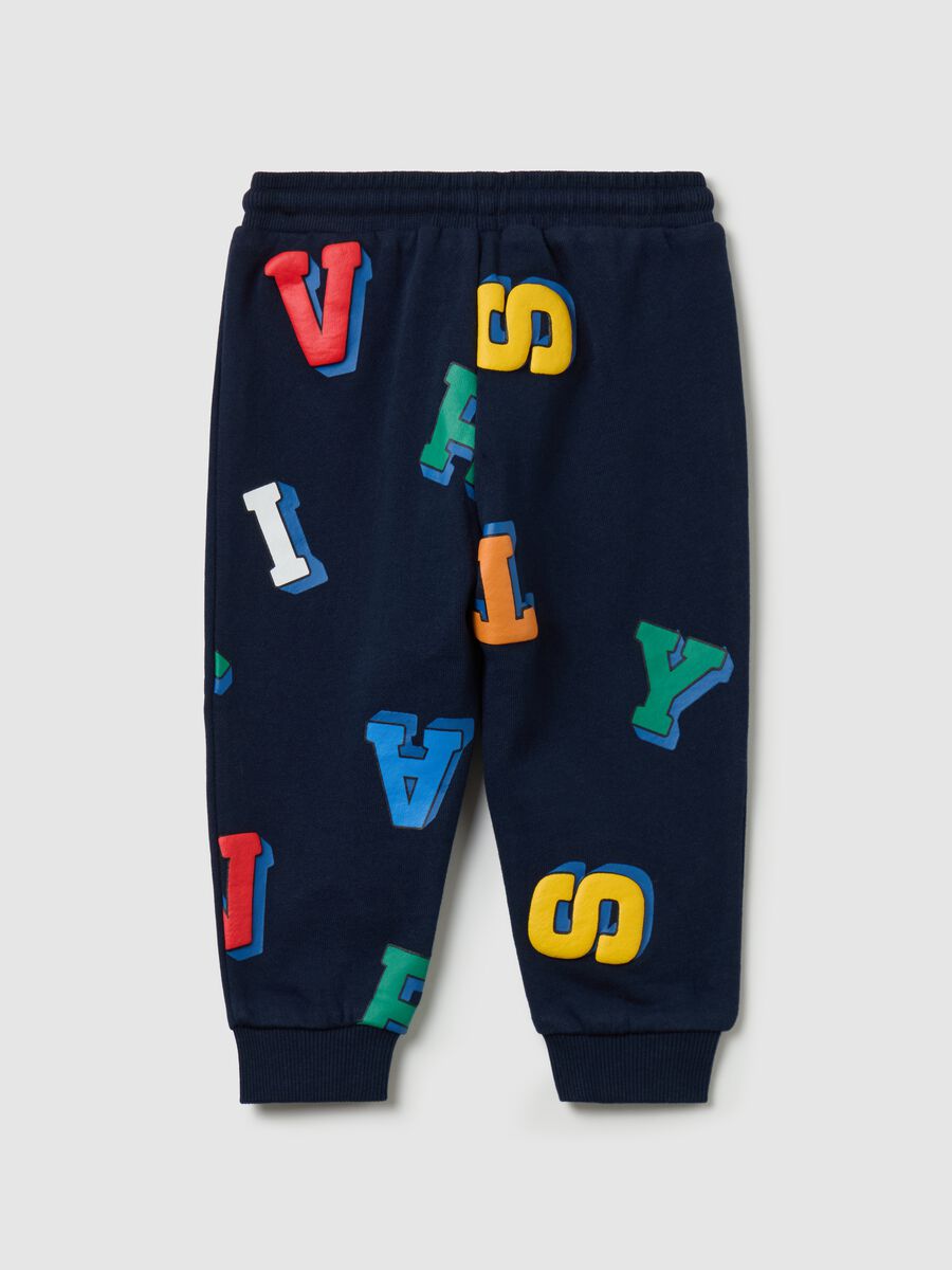 French terry joggers with lettering print_1