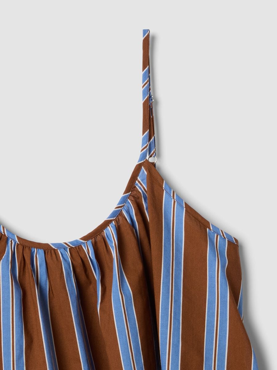 Brown striped pure cotton top_5