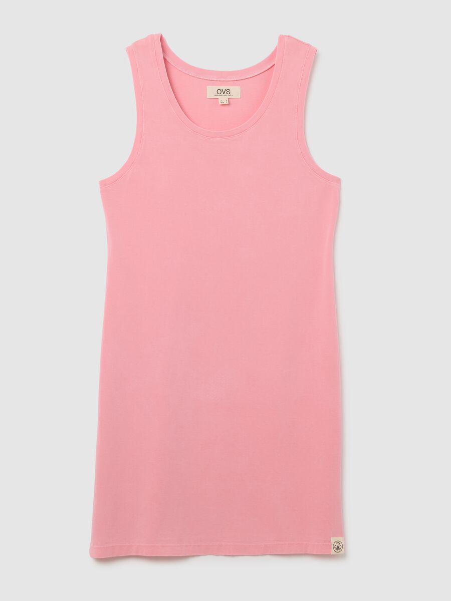 Women’s long pink dress in 100% cotton_4