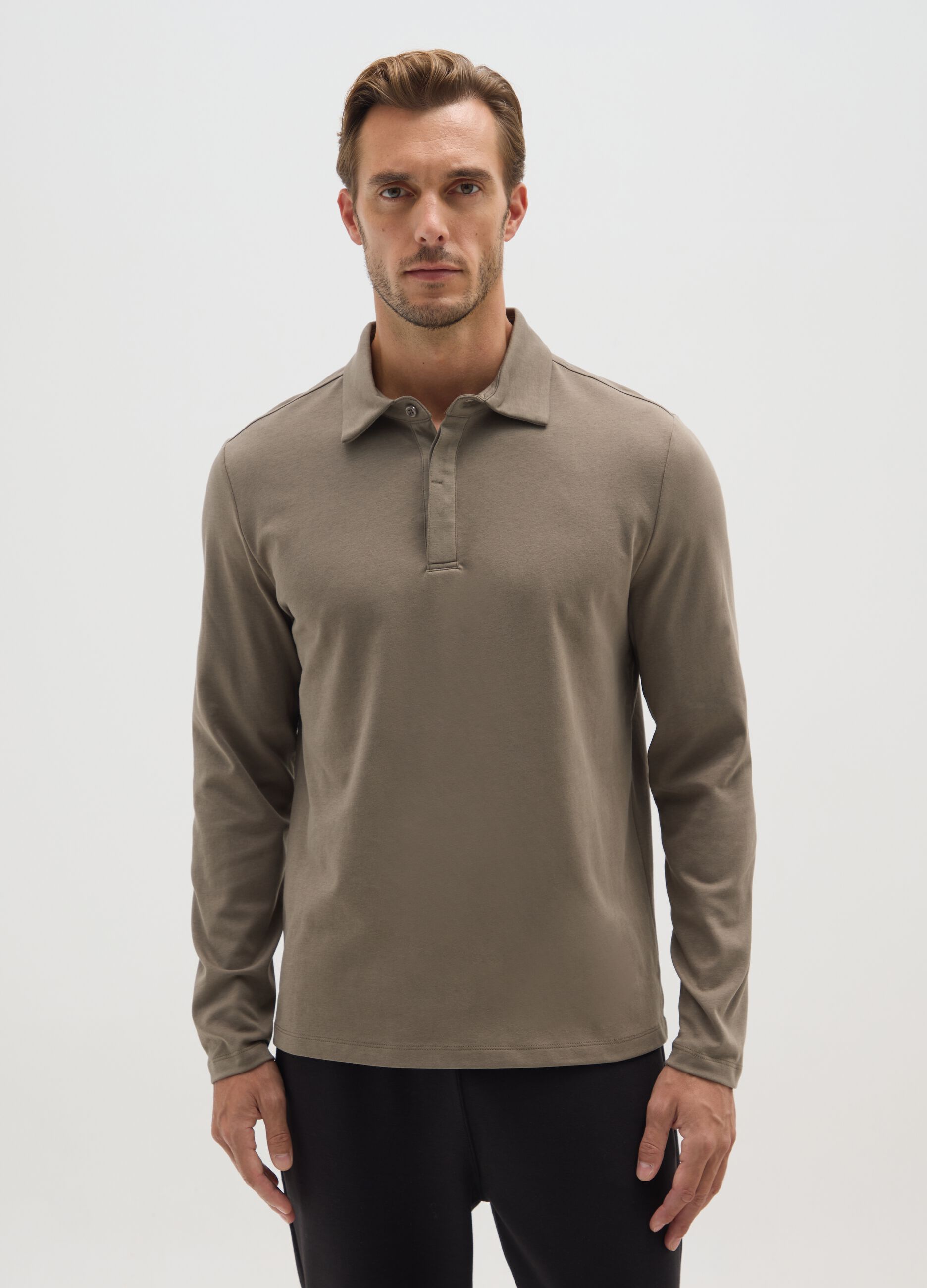 Polo in misto cotone verde regular fit