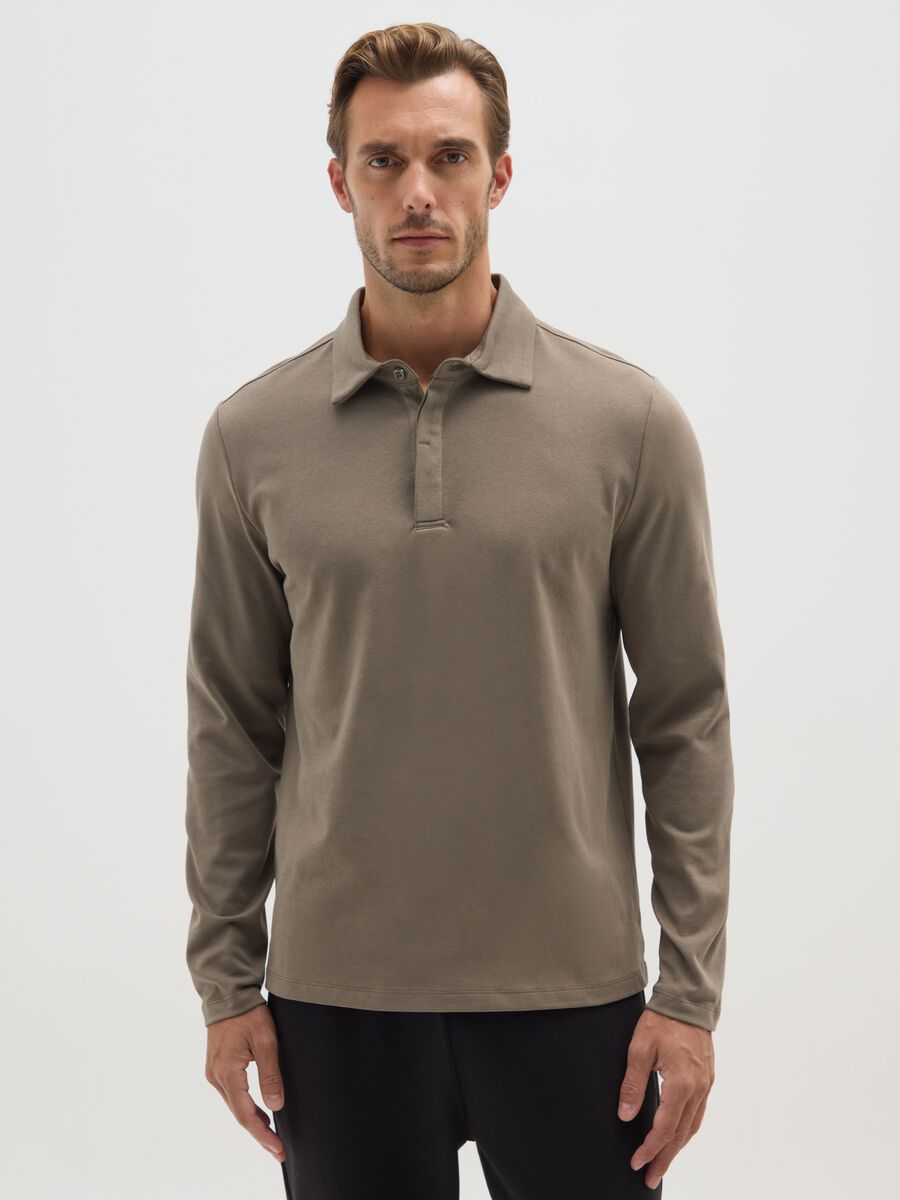 Polo in misto cotone verde regular fit_0