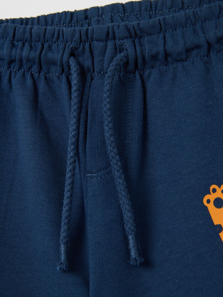 Children's blue pure cotton shorts regular fit with print_3