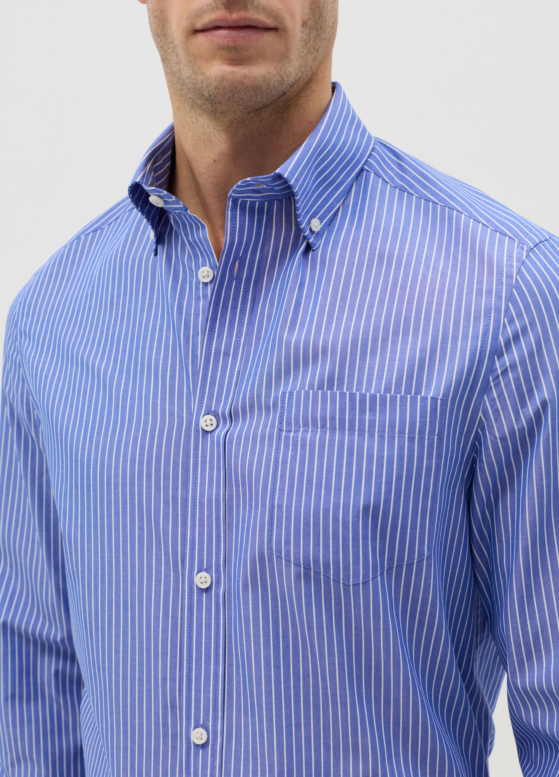 Camicia regular fit gessata easy iron