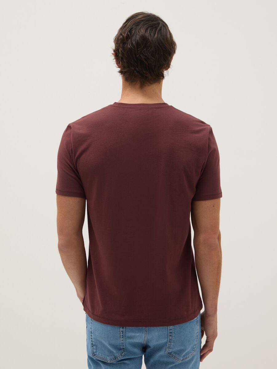 Red slim fit stretchy cotton T-shirt_2