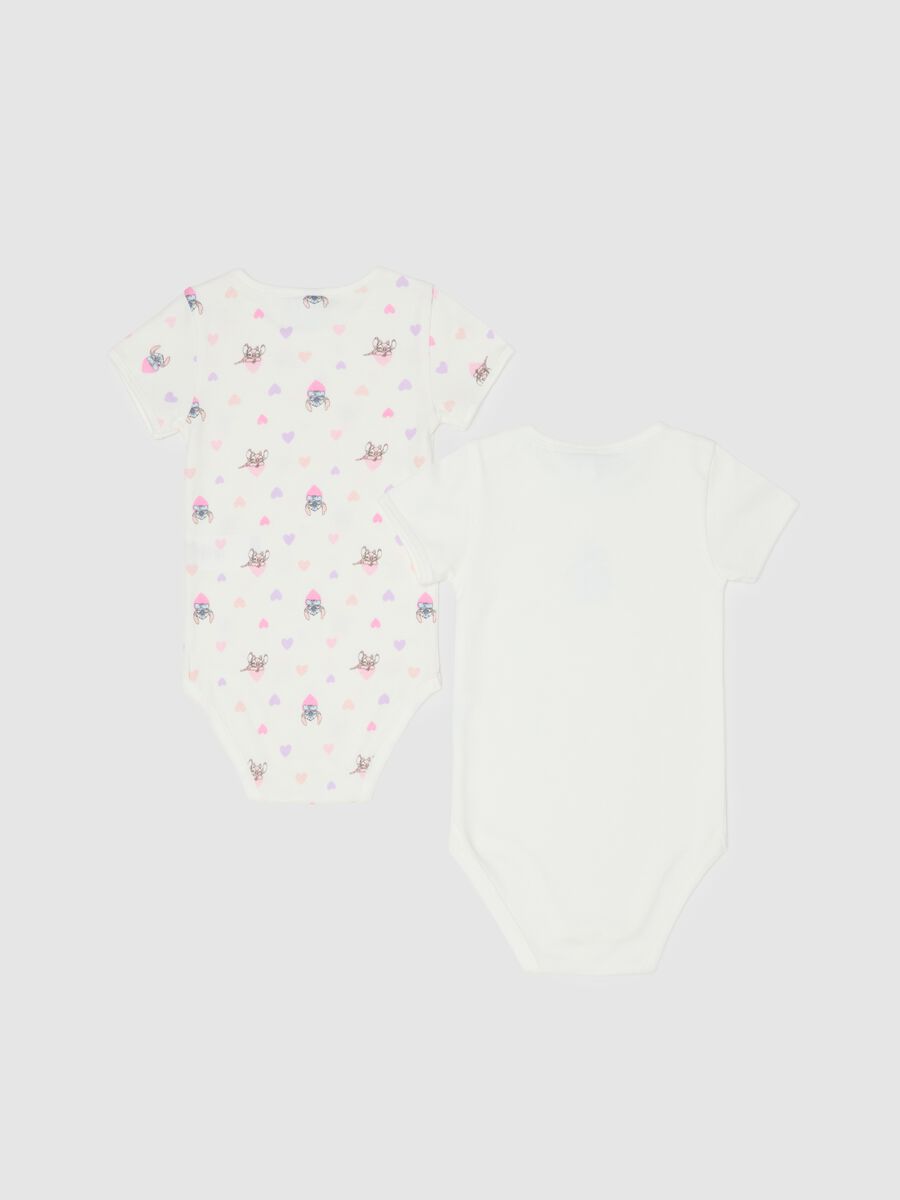 Bipack body da neonata in puro cotone bianco con maniche corte_1