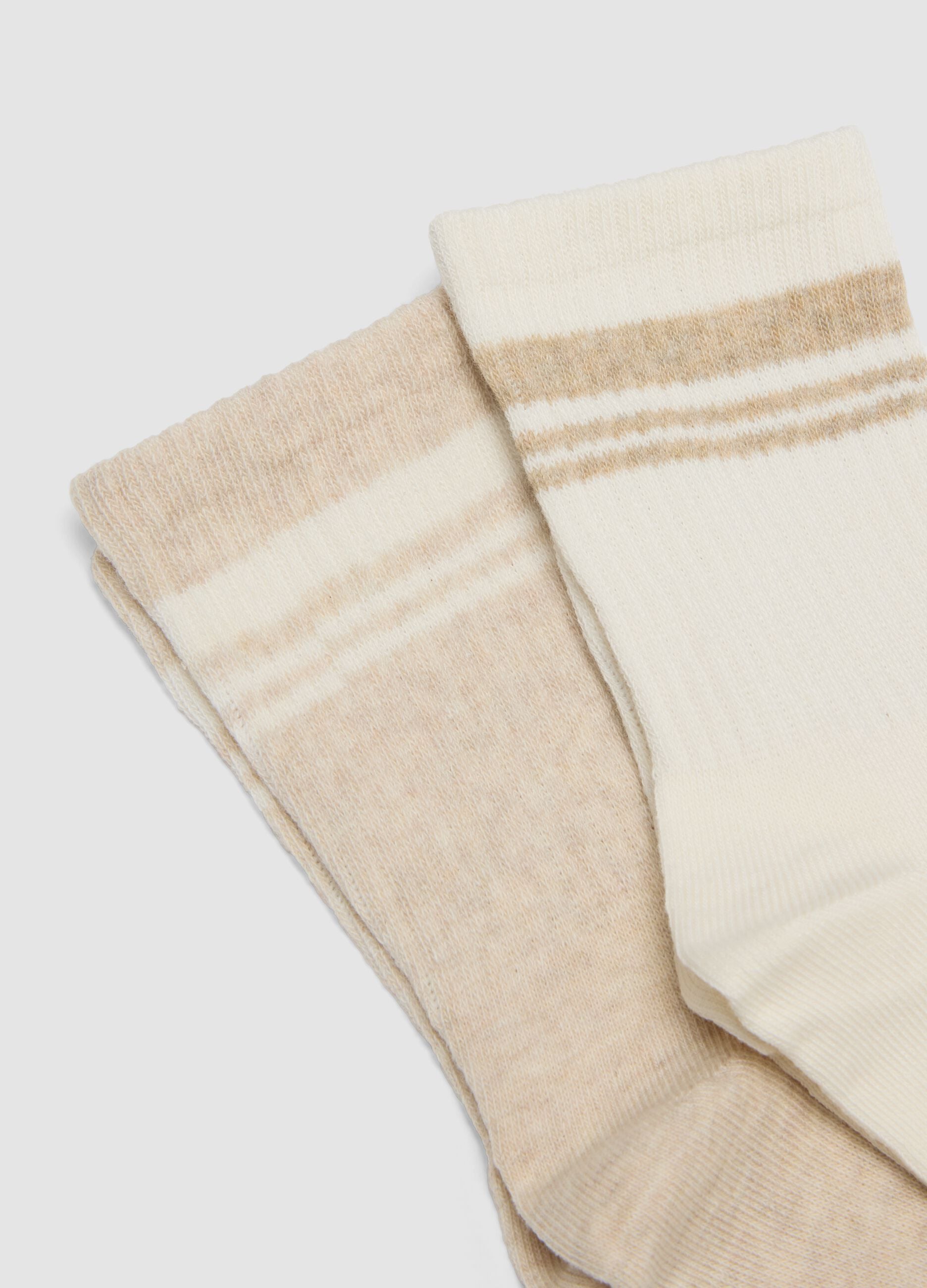 3-pack beige and white stretch organic cotton socks