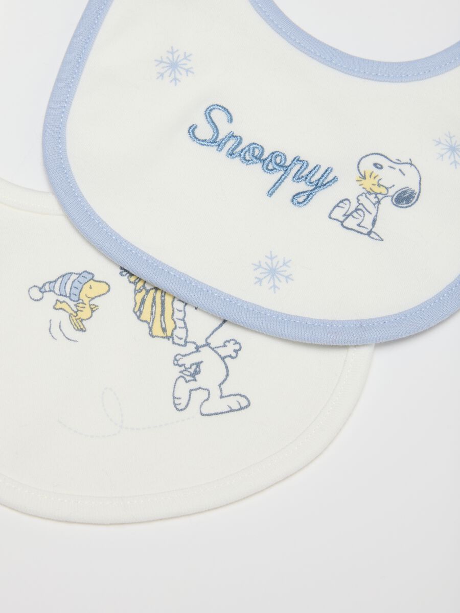 Snoopy Multicolour Infant Bib Two-Pack in Pure Cotton_2