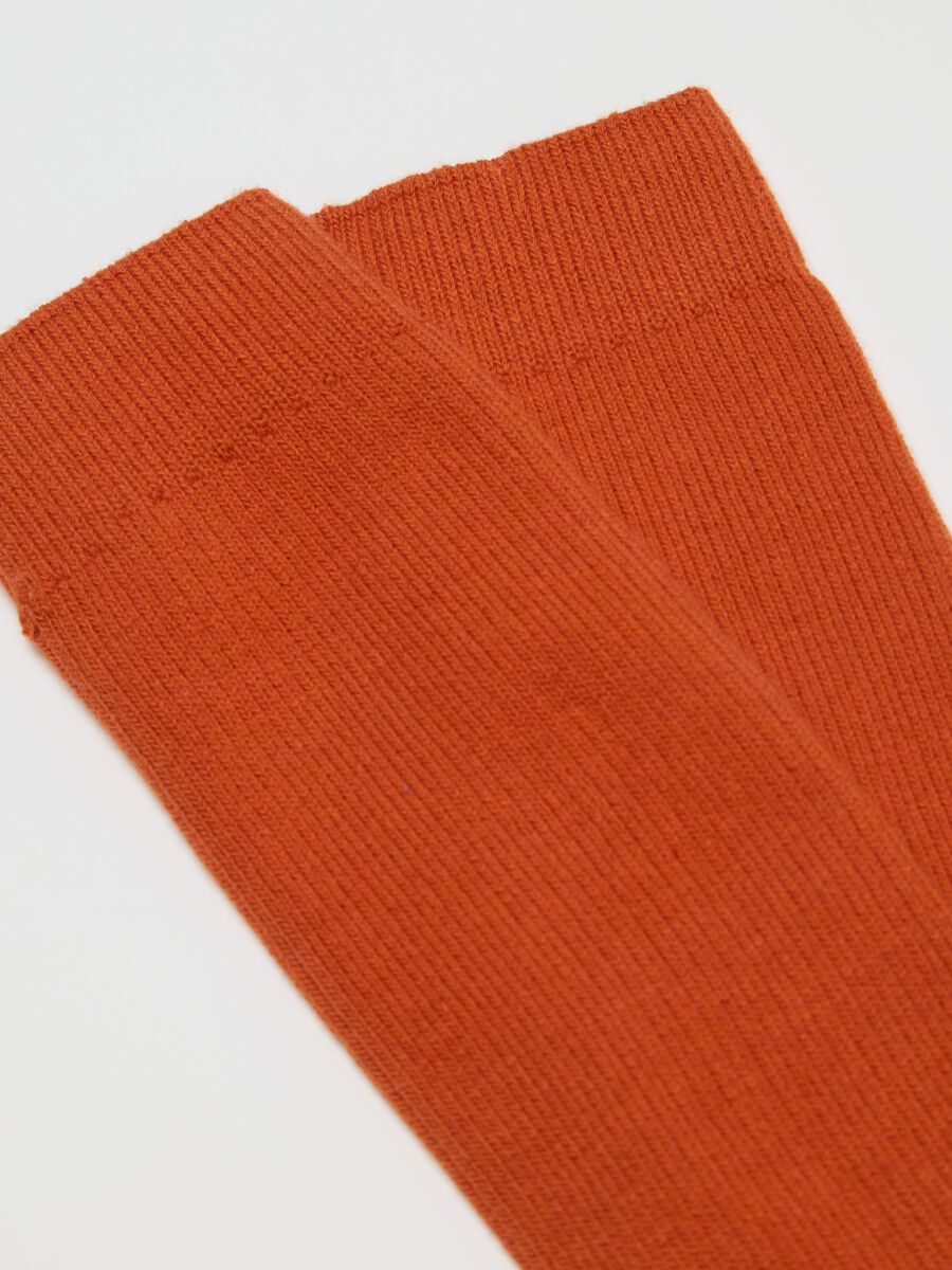 Calze midi arancioni in misto cotone_1