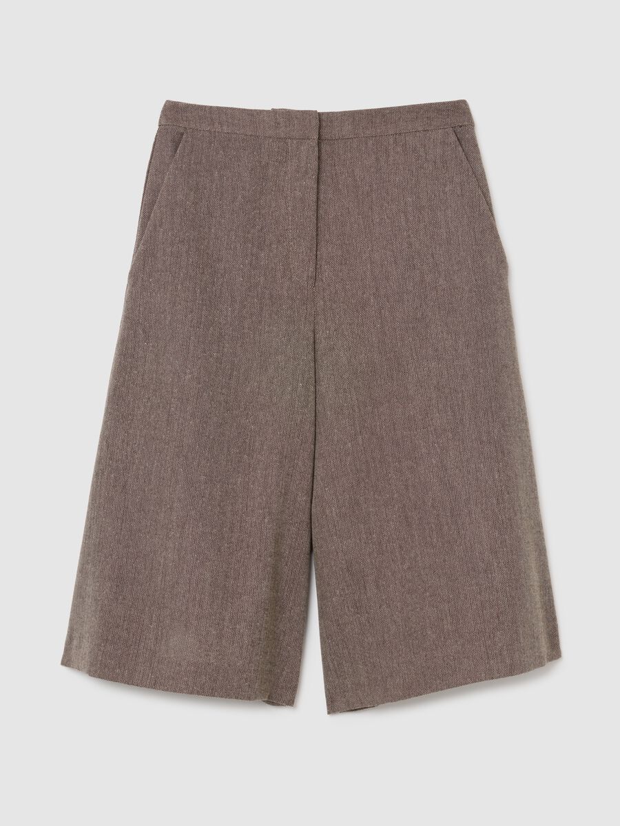 Bermuda marrone regular fit in tweed_4