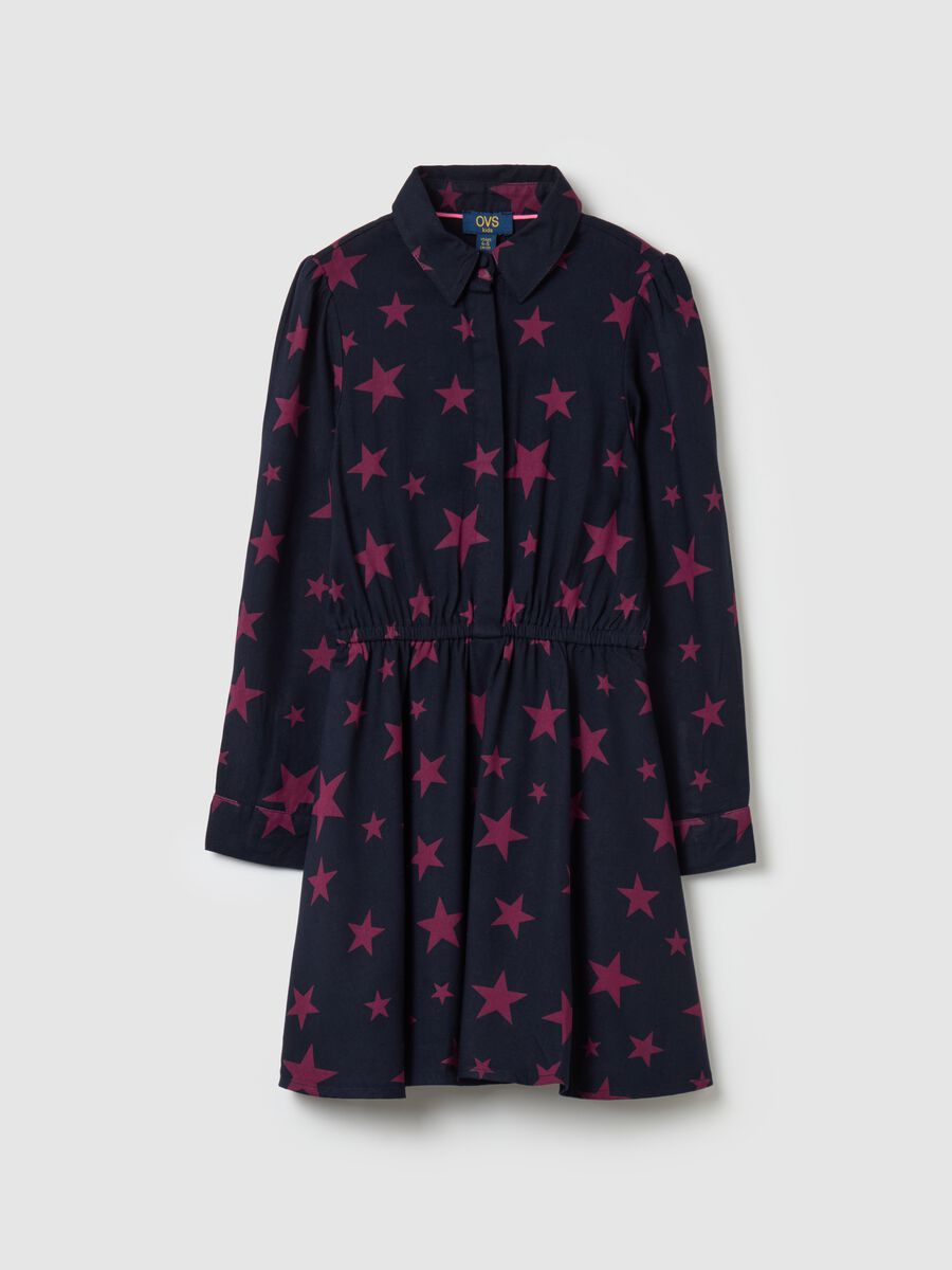 Shirt dress with all-over stars print_0