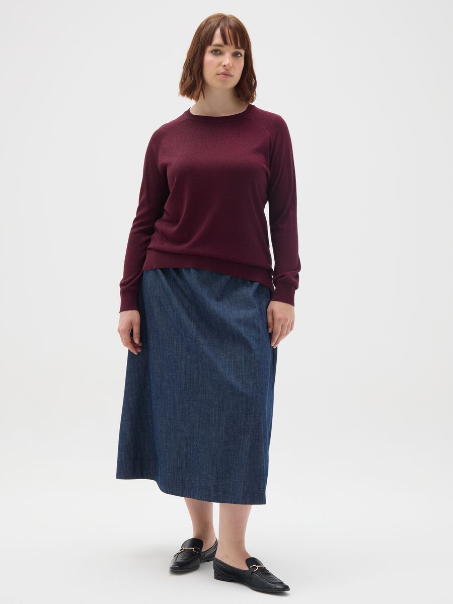 Red sweater with round neck and regular fit_1