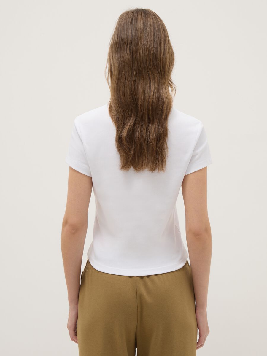 White slim fit stretch cotton T-shirt_2