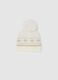 White hat with pompom and jacquard pattern_0