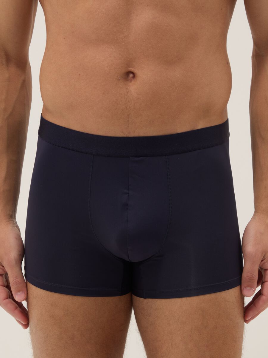 Three-pack of blue stretch-fabric boxer shorts, regular fit_1