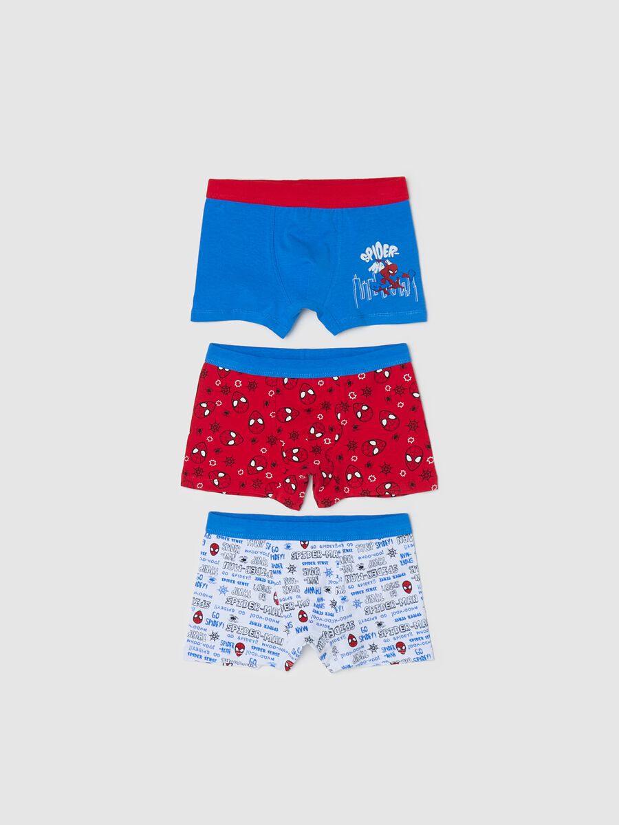 Three-pack boxer shorts in stretch cotton with Spider-Man print_0