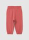 Girls' pink regular fit pure cotton joggers_1