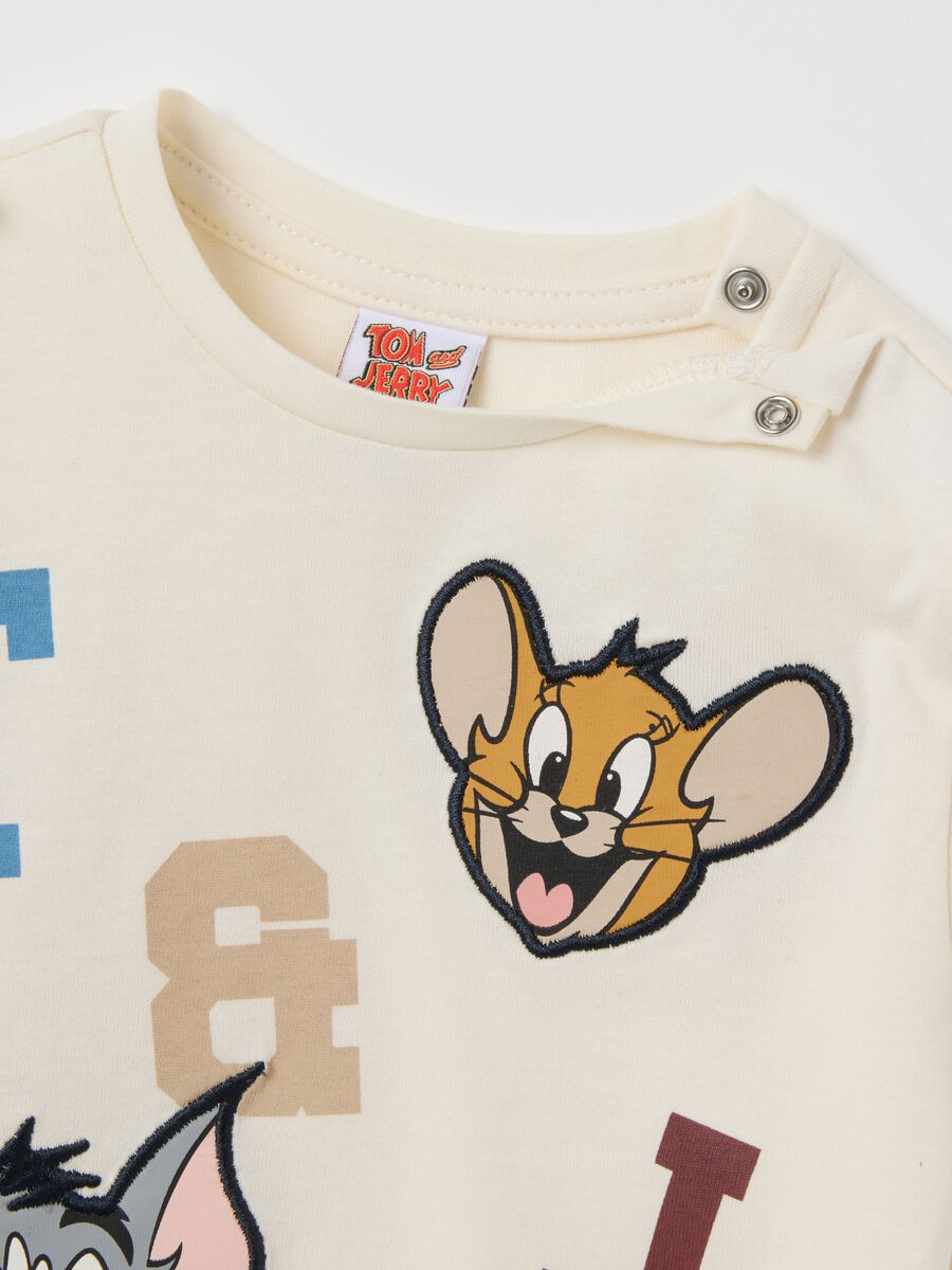 Maglietta da bambino in puro cotone beige con stampa_2