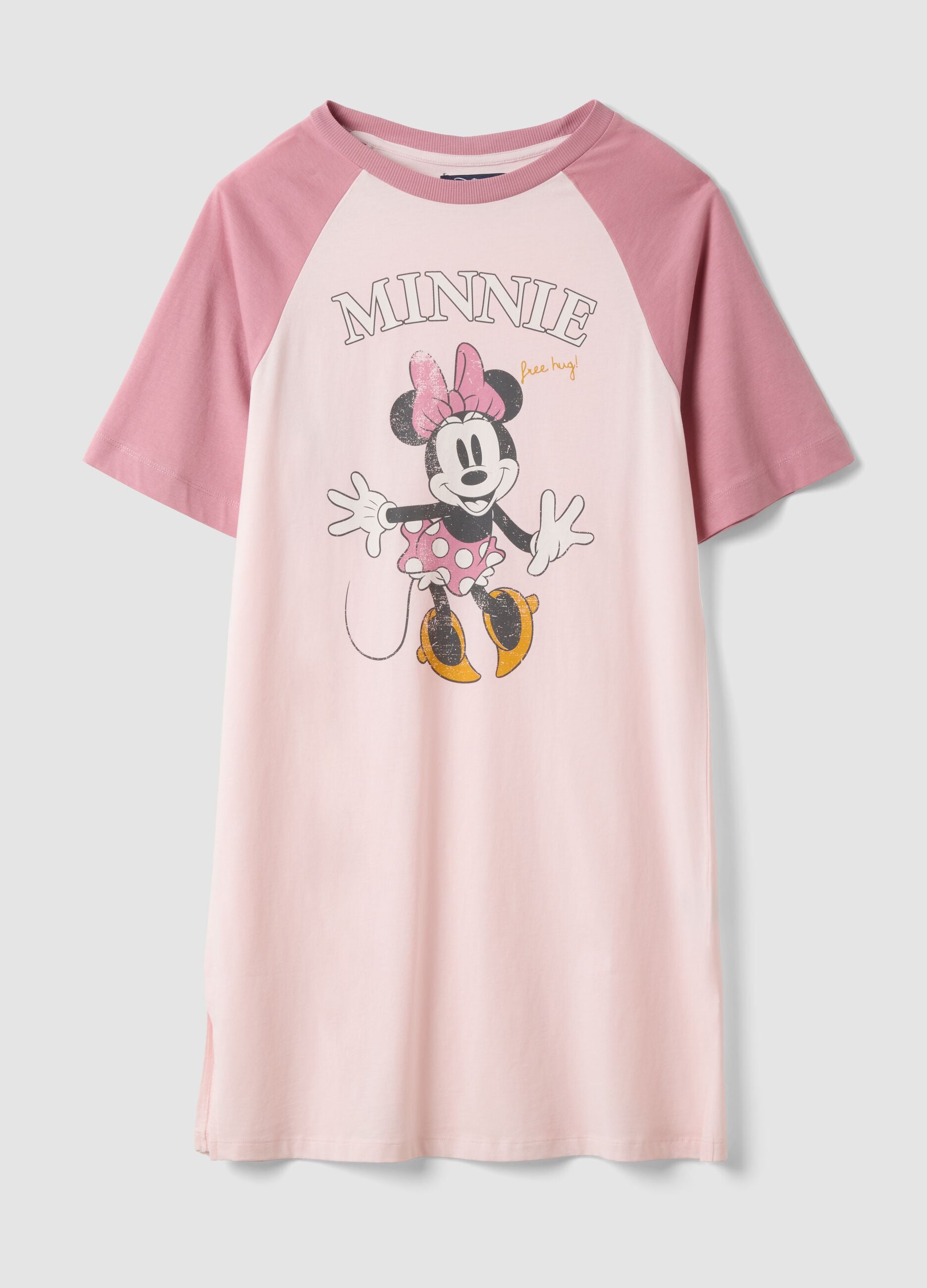 Pink pure organic cotton nightshirt with Minnie print