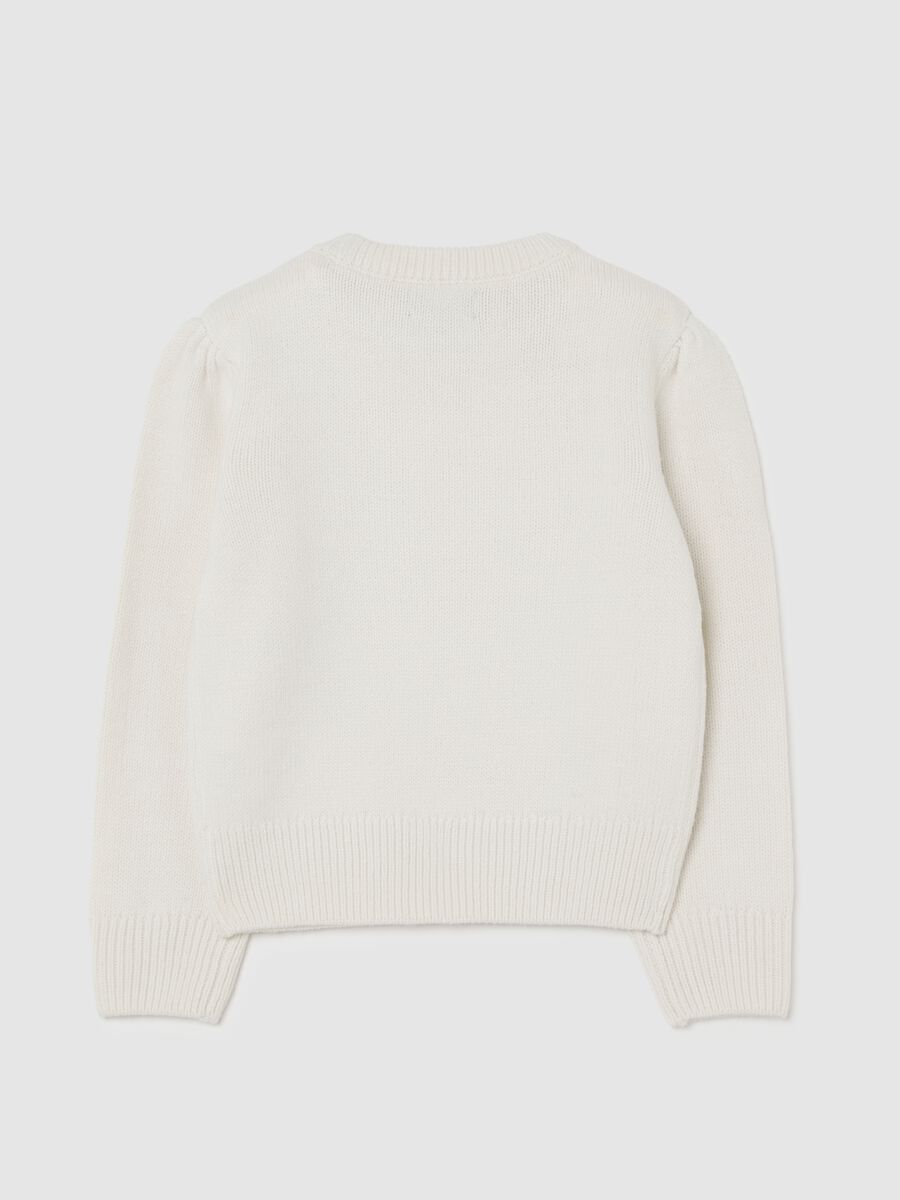 Girls' white regular fit jumper with sparkles_1