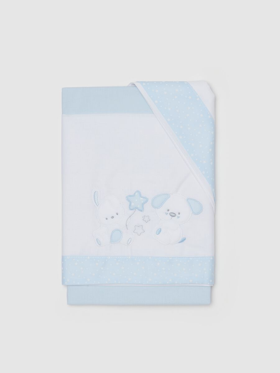 Three-piece cotton crib set with animals embroidery_0