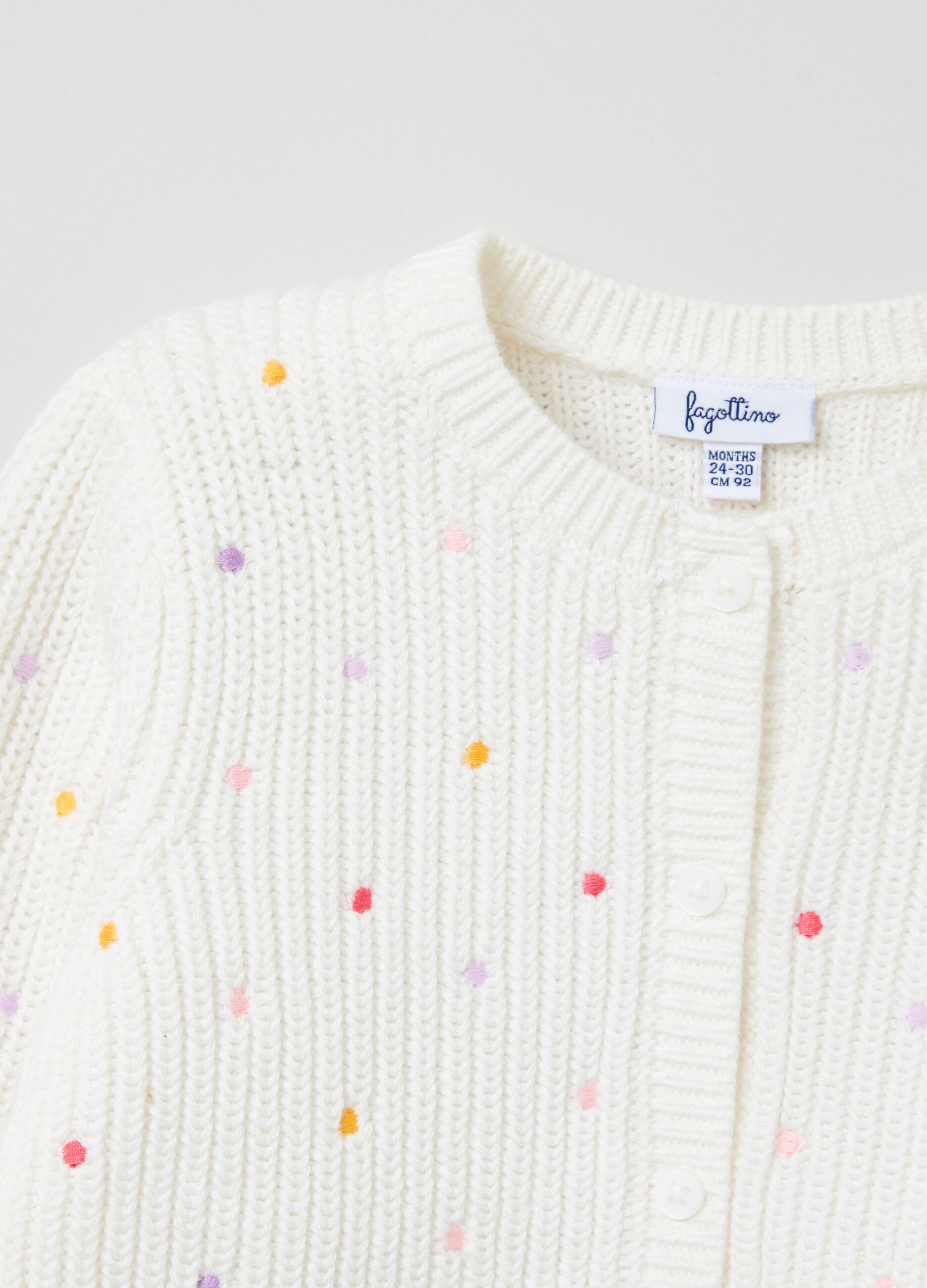 Cardigan in cotone con ricamo _2