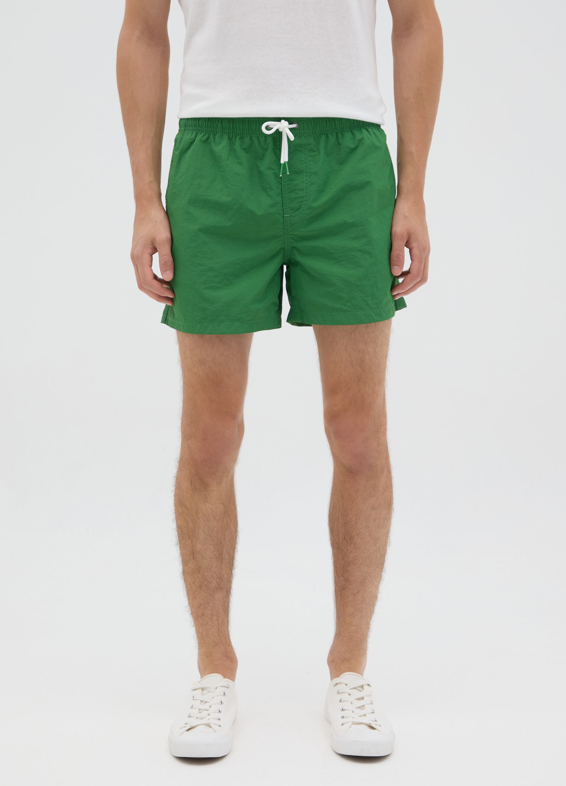 Pantaloncini da uomo in misto verde regular fit
