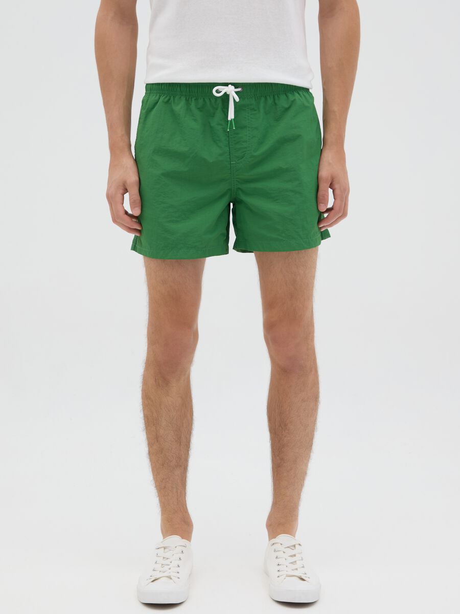 Men's Mixed Green Regular Fit Shorts_1