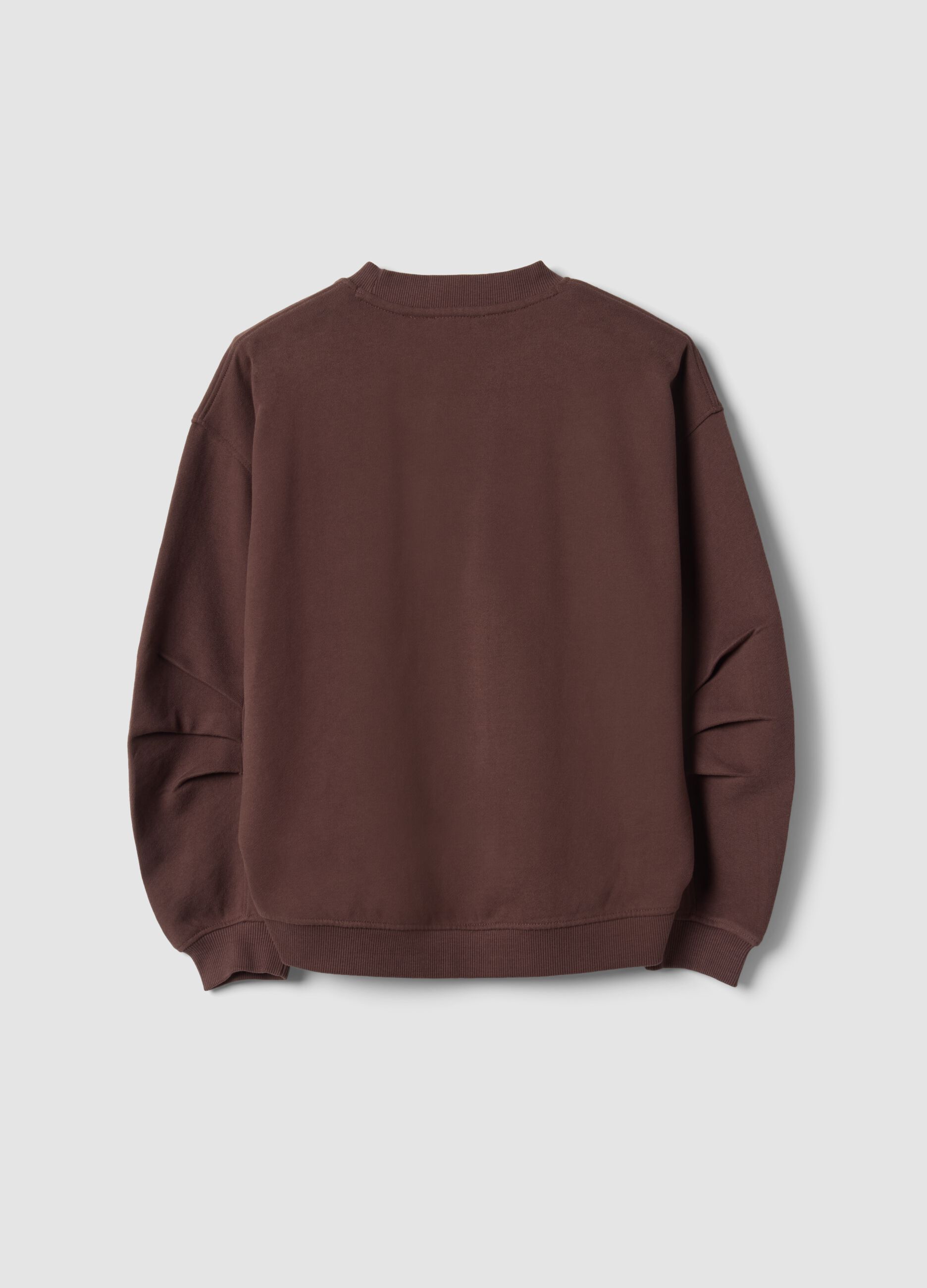 Brown pure cotton sweatshirt with NYC print