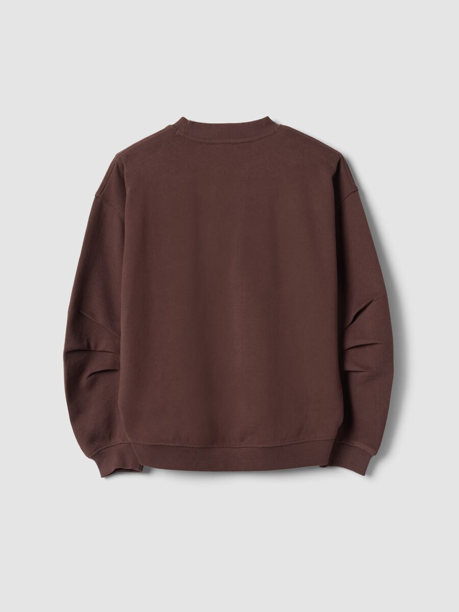Brown pure cotton sweatshirt with NYC print_2